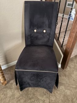 Parsons chair, black and tan microfiber