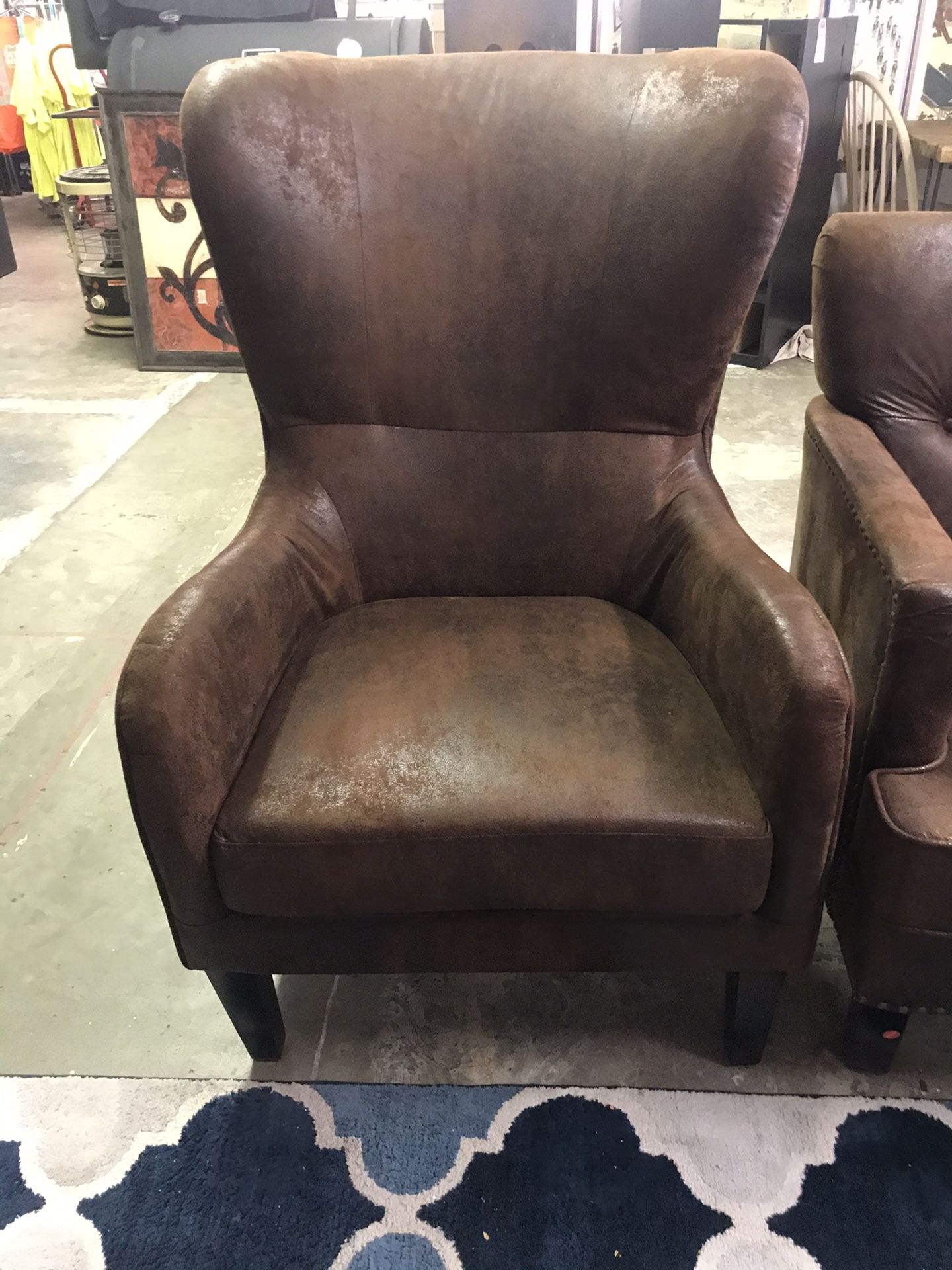 Micro suede wingback chair