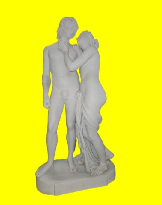 Antique German Bisque Porcelain Sculpture โ Romantic Couple โ Marked