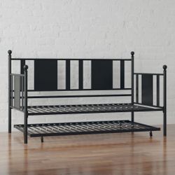 DHP Langham Metal Daybed with Trundle, Black - TWIN