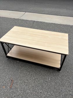 Coffee table light wood color with black