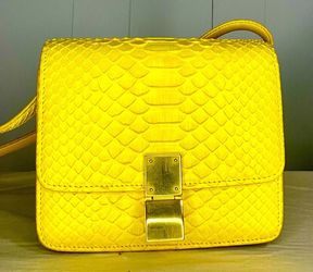 Celine Classic Box Bag Yellow Python Crossbody