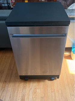 GE 24” Portable Stainless Steel Dishwasher on Wheels