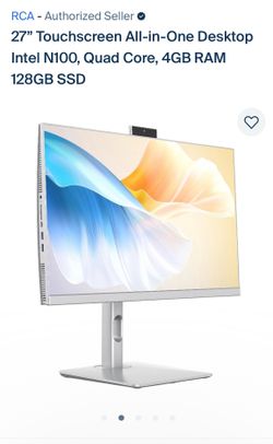 27” Touchscreen All-in-One Desktop Intel N100, Quad Core, 4GB RAM 128GB SSD