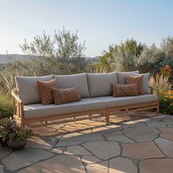 Teak Large Two Piece Sofa