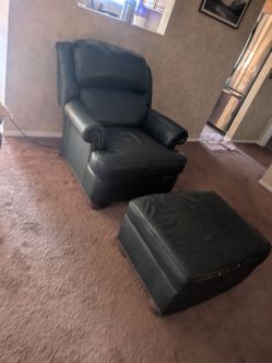Leather Chair with ottoman