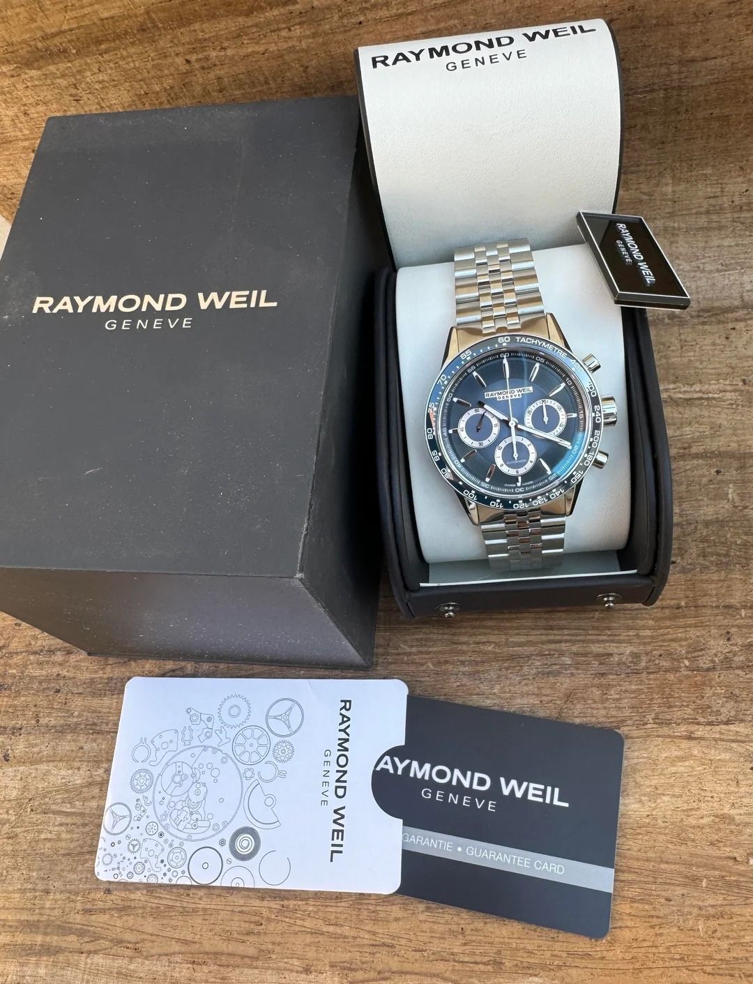 New Raymond Weil Freelancer Chronograph 7741 ST3 50021 Watch Full Set