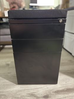 Rolling Cabinet w/ Cushion & Lock (Black) - Fully Sidekick V2