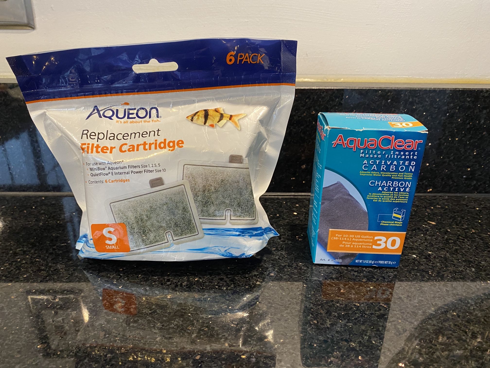 6-pack Aqueon MiniBow & QuietFlow Filter Cartridges Small & 1 AquaClear Filter
