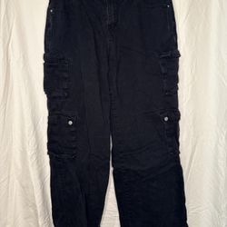 Justify Black Cargo Baggy Pants