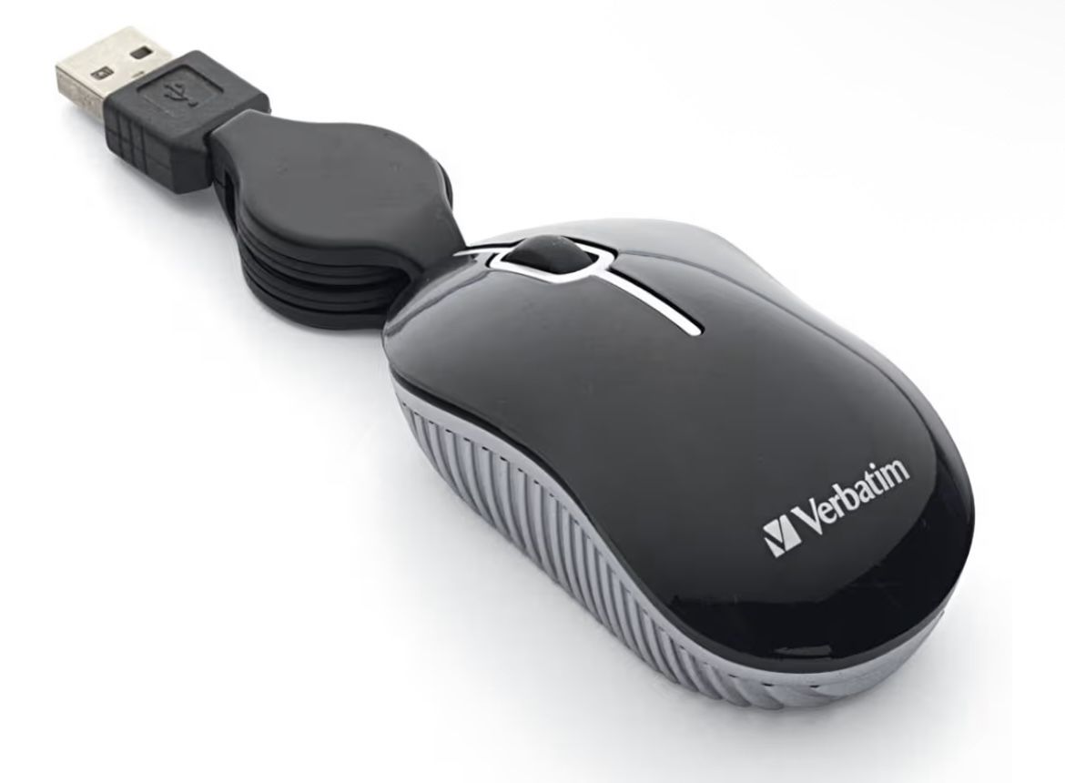 Verbatim Compact USB Mouse - Retractable Cable - Portable