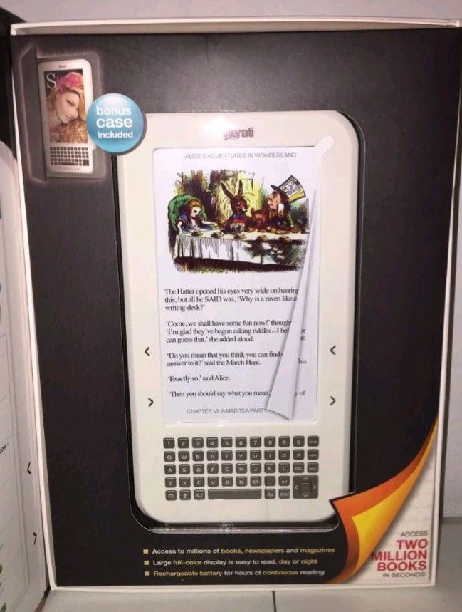 7" Sharper Image Literati Wireless 256MB Color eBook Reader w/SD Card Slot & Case