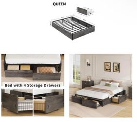 Queen size mattress, and frame
