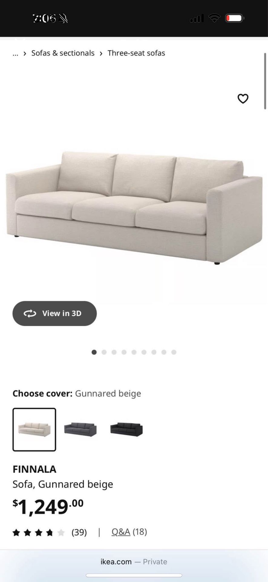 Finnala Sofa Couch 