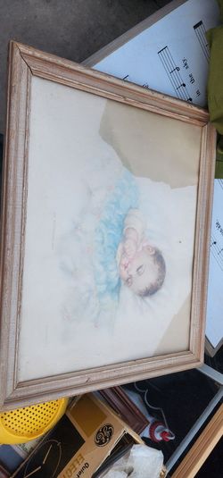 Framed vintage lithograph
