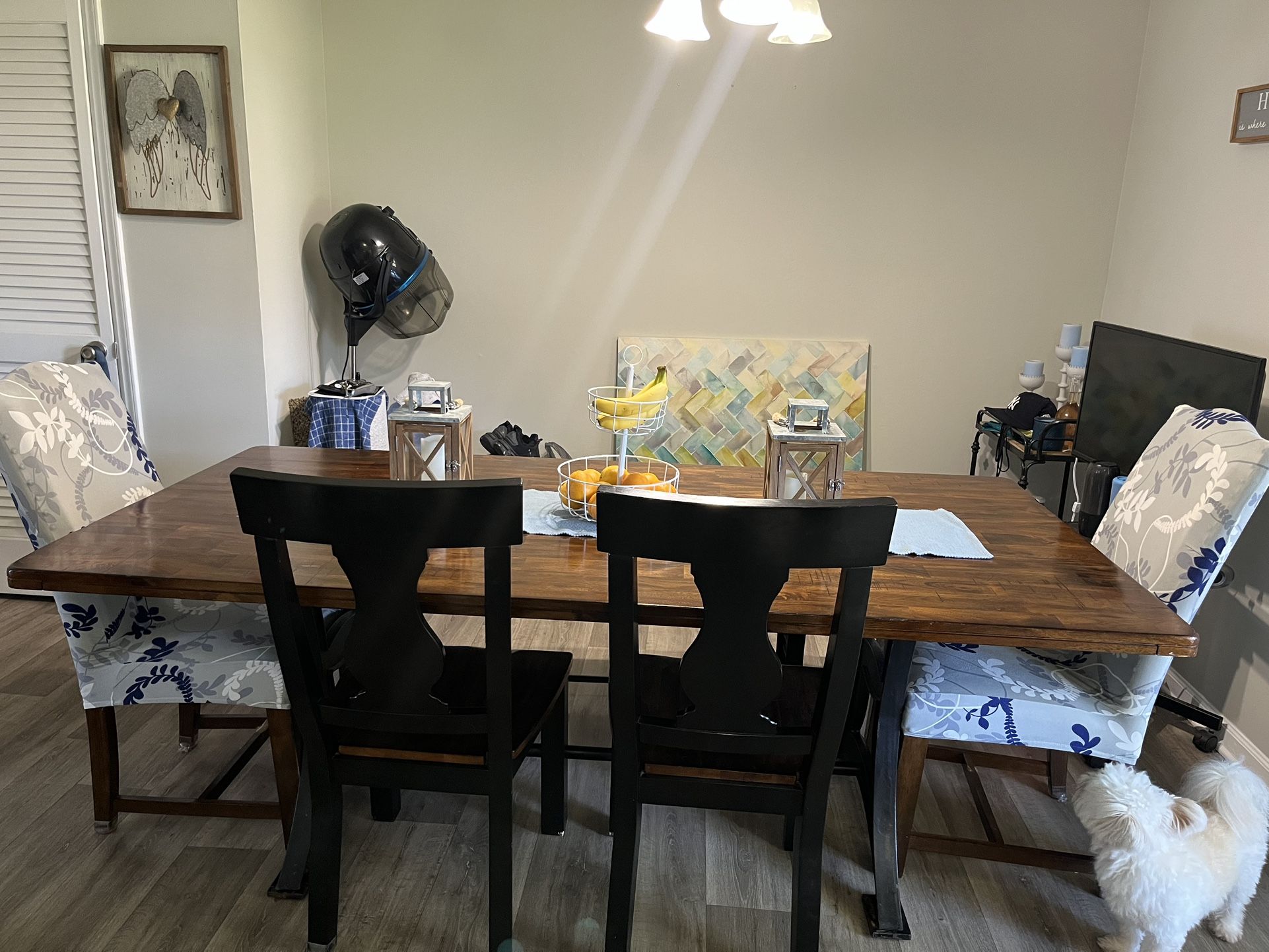 Real Wood Table With 4 Chairs And A Bench