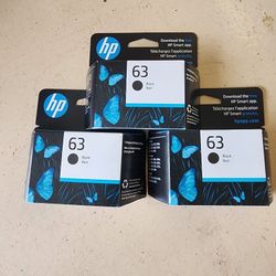 3 HP Black Ink Cartridge  63