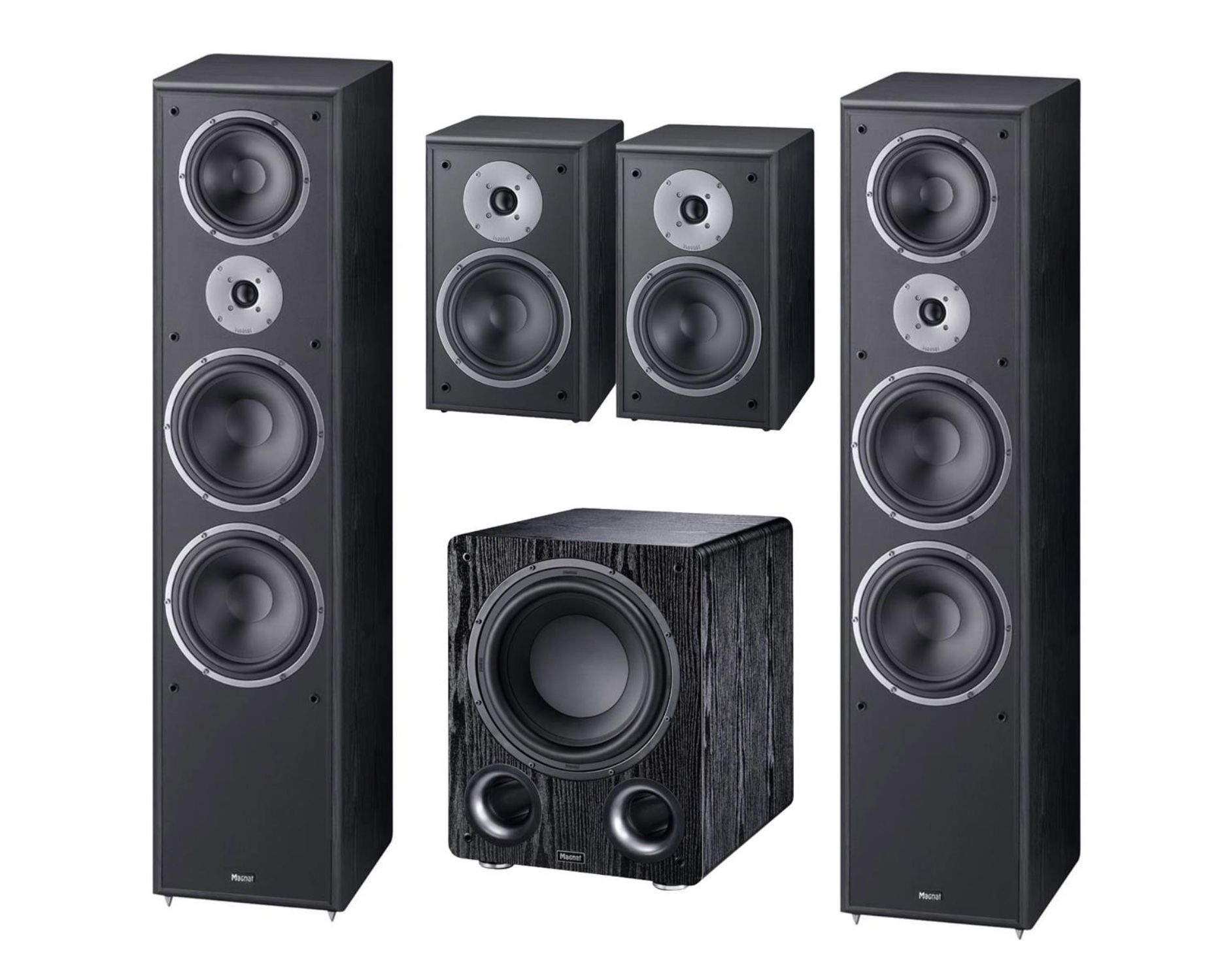 Magnat Home Audio Bundle: Supreme 2002 Floorstanding, 202 Shelf Speakers & Alpha RS Subwoofer