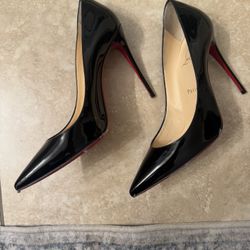 Christian Louboutin, black patent leather Kate heel