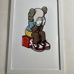 11”x17” Framed Kaws 'Supreme x Kaws' Poster - White Or Black Frame
