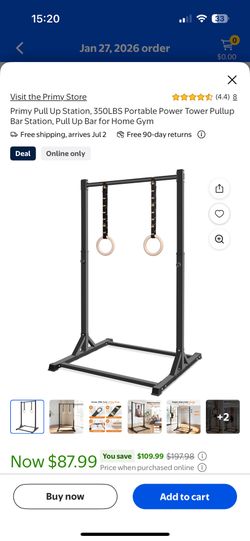 Primy Pull Up Station, 350LBS Portable Power Tower Pullup Bar Station, Pull Up Bar for Home Gym