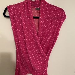 Vince Camuto Polka Dot Wrap Top
