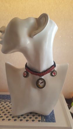 Handmade choker with card pendant