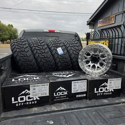 Rines Lock Off-Road 17x9 6x139 con llantas 35/1250/17