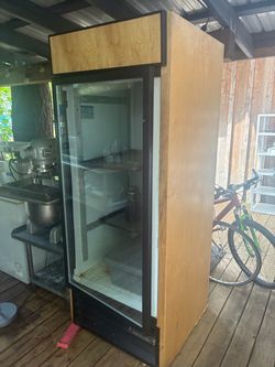 Wood clad beverage air display cooler
