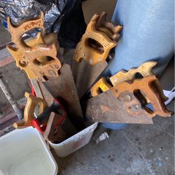 Bin Of Old Hand Saws - Free