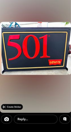 LEVI 501 BOX LIGHT SIGN. Vintage $400.00 OBO