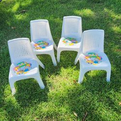4 Plastic Kids Chairs 