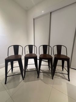 Bar chairs and metal