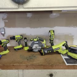Ryobi Tool Set--- 18 Volt.---used for 1 time project.