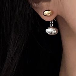 Dainty Double Ball Drop Earrings 