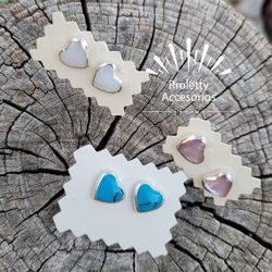 Sterling Silver 925 Earrings Heart Shape