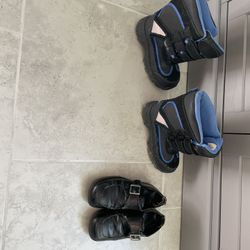 Boys Size 13 Winter Boots And Free Black Dress Shoes
