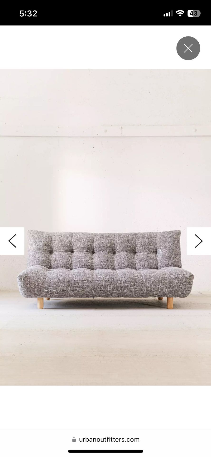MOVING SALE - Urban Outfitters Winslow Armless Sleeper Sofa