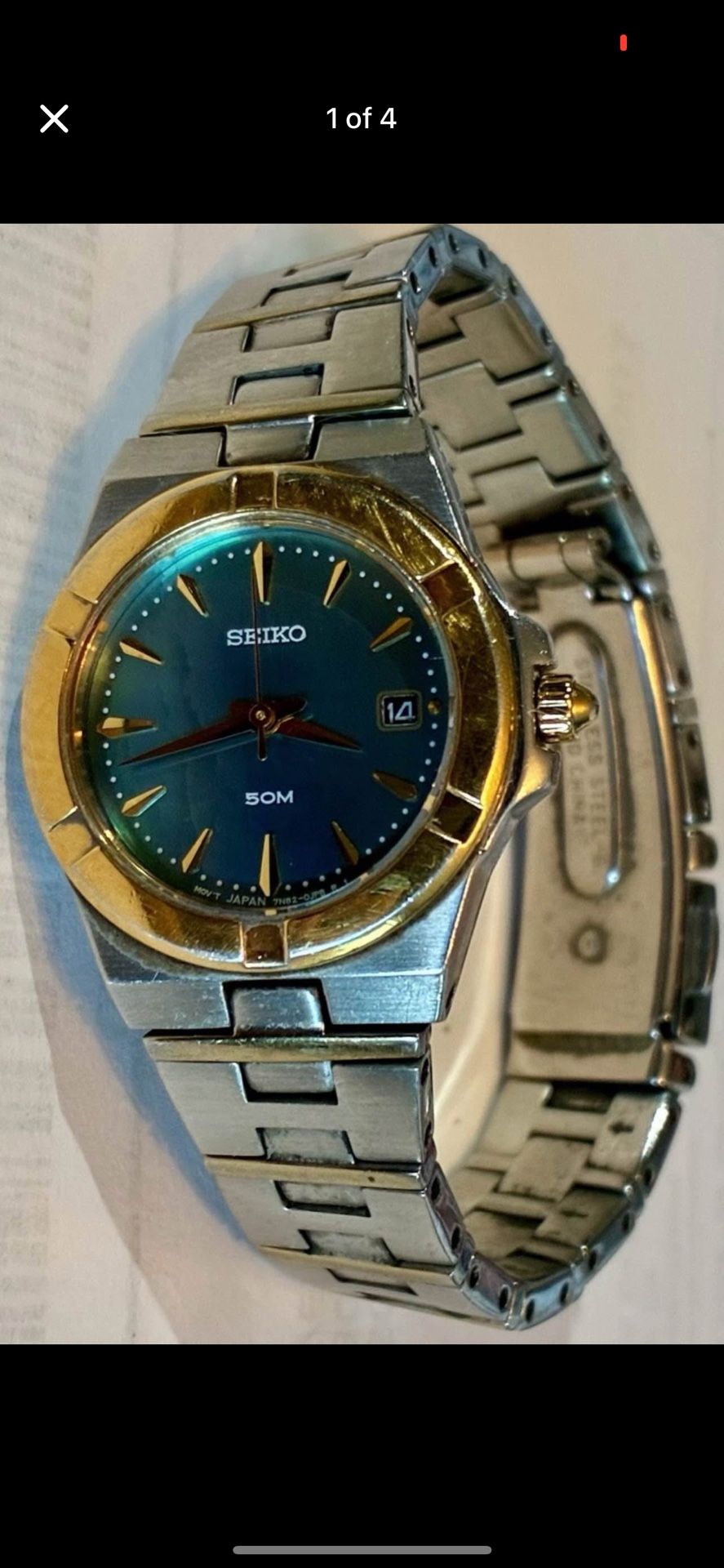 🧿🧿Rare Unique Vintage SEIKO Women’s Watch 50M Blue Dial Date🧿🧿
