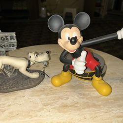 Disney Mickey Mouse & Pluto Ceramic Figurines