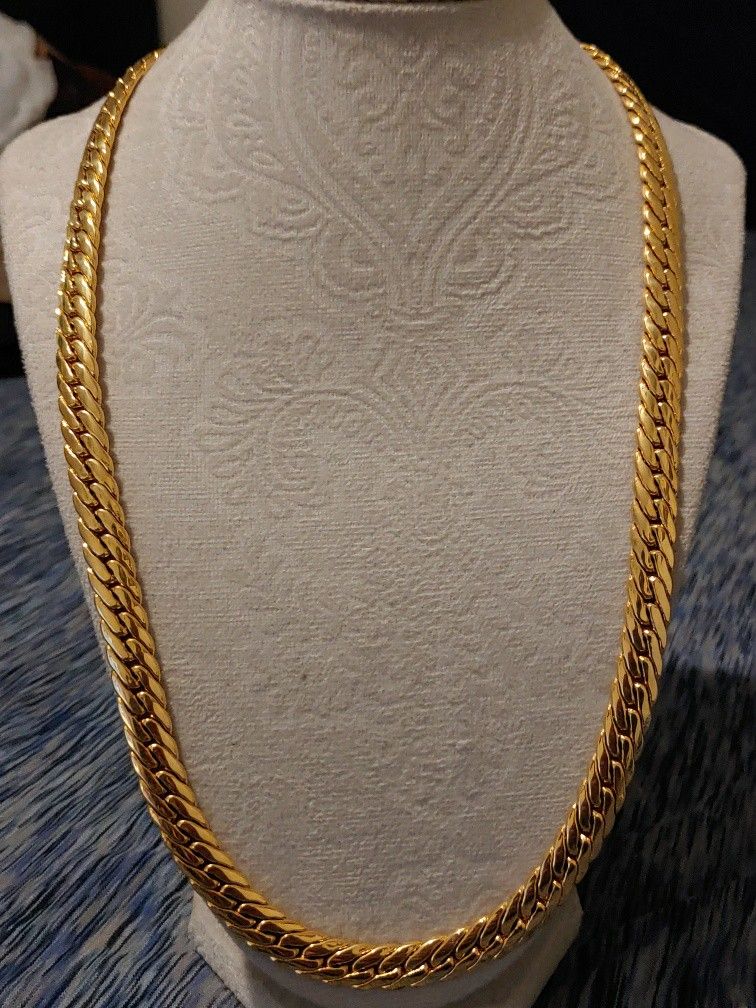 14K Gold Filled Herringbone/Cuban style chain