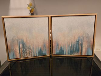 Abstract Canvas Wall Art Diptych Set of 2