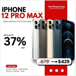 🚀  iPhone 12 Pro Max 5G– Premium Features, Only $5 Down to Start! - Smartphone