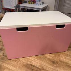IKEA Pink & White Toy Chest 