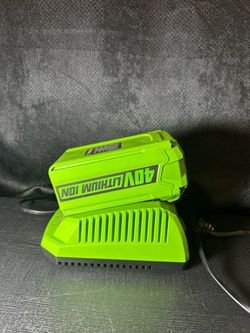 6.5 AH Battery & Charger For Greenworks 40V Lithium Batteries