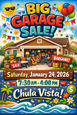 🌟 !!!GARAGE SALE!!! CHULA VISTA 02/07/2026 🌟