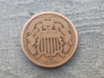 1864 2 cent penny 650 dollars firm