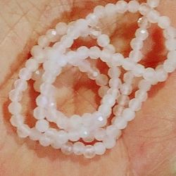 *(ROSE QUARTZ)*/ SOFT PINK NECKLACE-20 INCH/ WITH STERLING, CLASP/ EACH STONE INDIVIDUALLY FACETED!.*(NCRW-2675)*