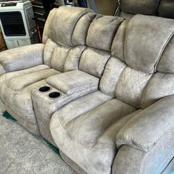 2 Seater Leather Sofa. Electric Reclining 