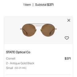 Cornell Antique Gold Black Sunglasses 